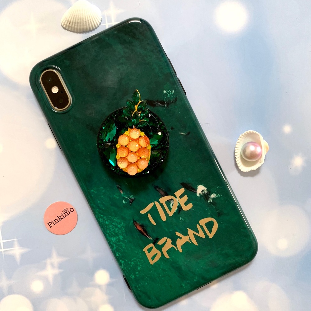 🍍New iPhone X/XS/Max Pineapple Rhinestone Case